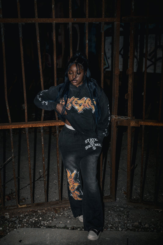 SKEME GRAFFITI FLARE PANTS